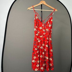 nine britton | dress | red floral | [us] size medium